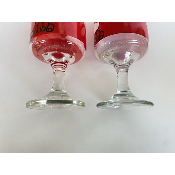 Red Eye Tabasco Bloody Mary Glasses Footed Glasses Vintage Lot of 2 Hot Sauce - Picture 10 of 12